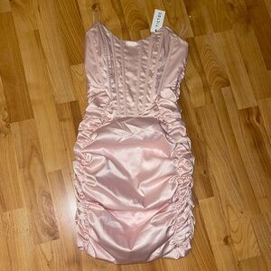 Strapless Baby Pink Mini Dress